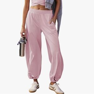 Women's Pink Relaxed Fit Pants